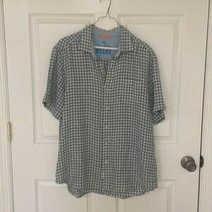 Tommy Bahama men’s short sleeve linen shirt button front great print ..medium